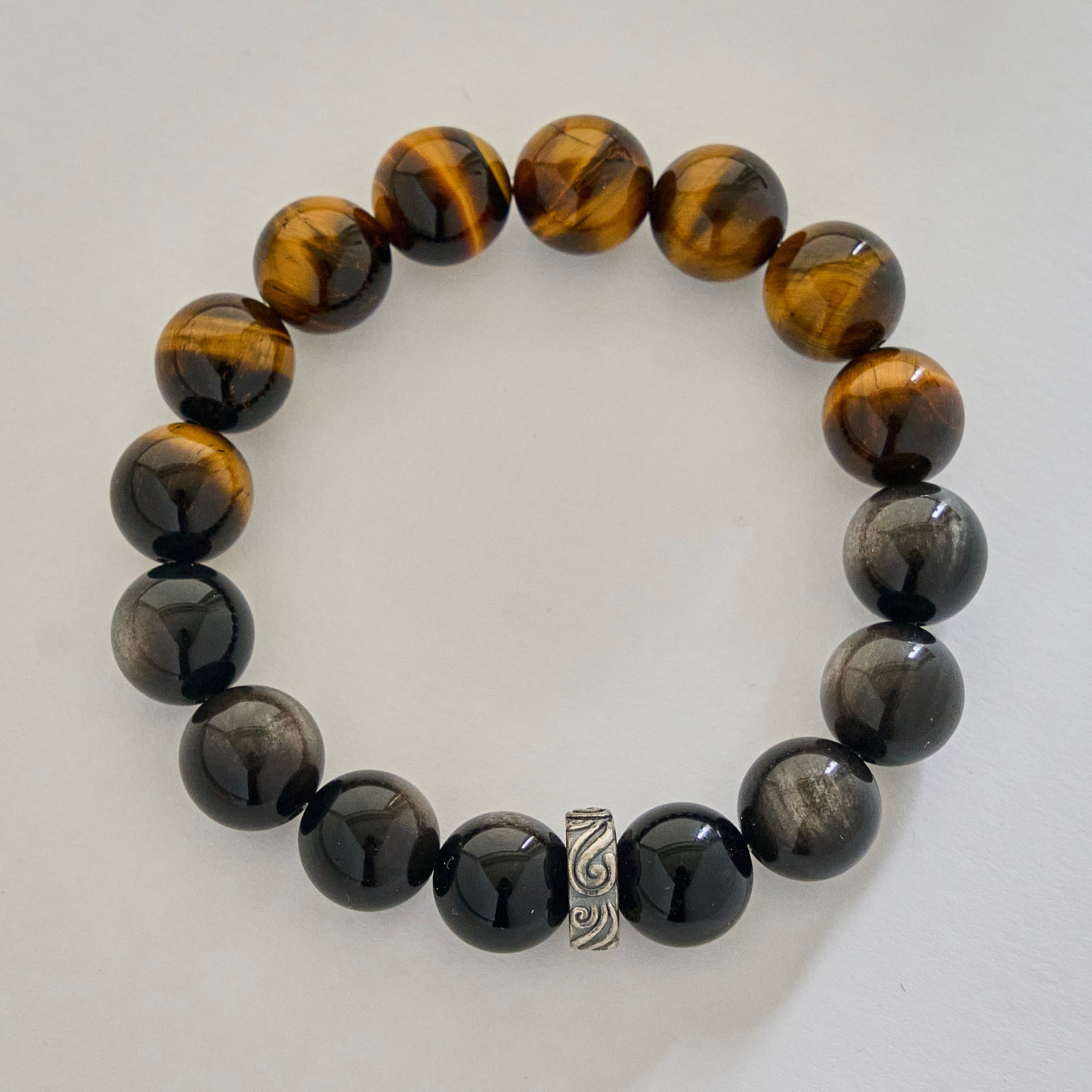Gilded Shield – Tiger's Eye & Golden Obsidian Bracelet | Protection · Confidence · Grounding