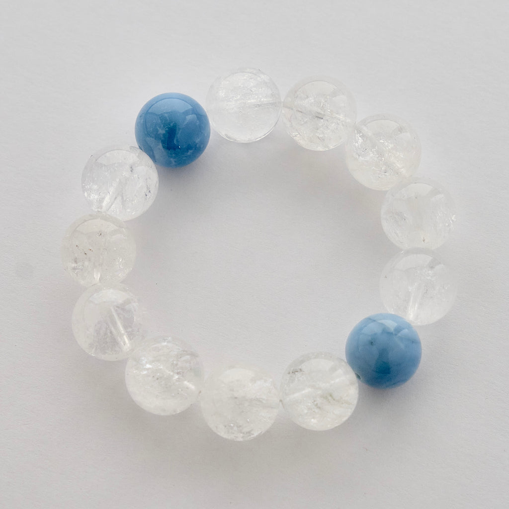 Clear Sky – Clear Quartz Bracelet with Aquamarine Accents | Clarity · Cleansing · Communication