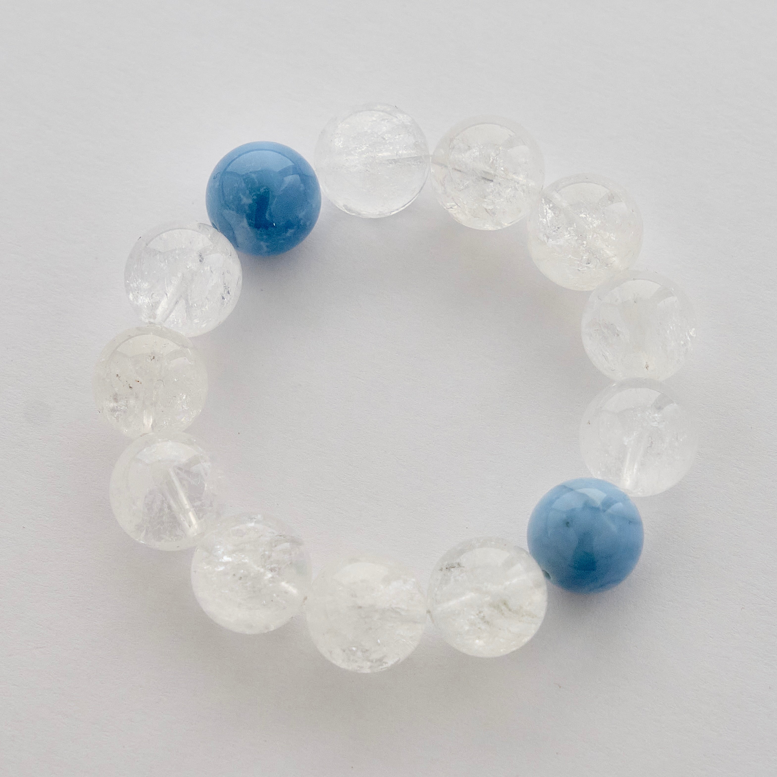 Clear Sky – Clear Quartz Bracelet with Aquamarine Accents | Clarity · Cleansing · Communication