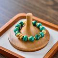 Emerald Fortune – Malachite Bracelet with Gold Accents | Abundance · Grounding · Heart Protection