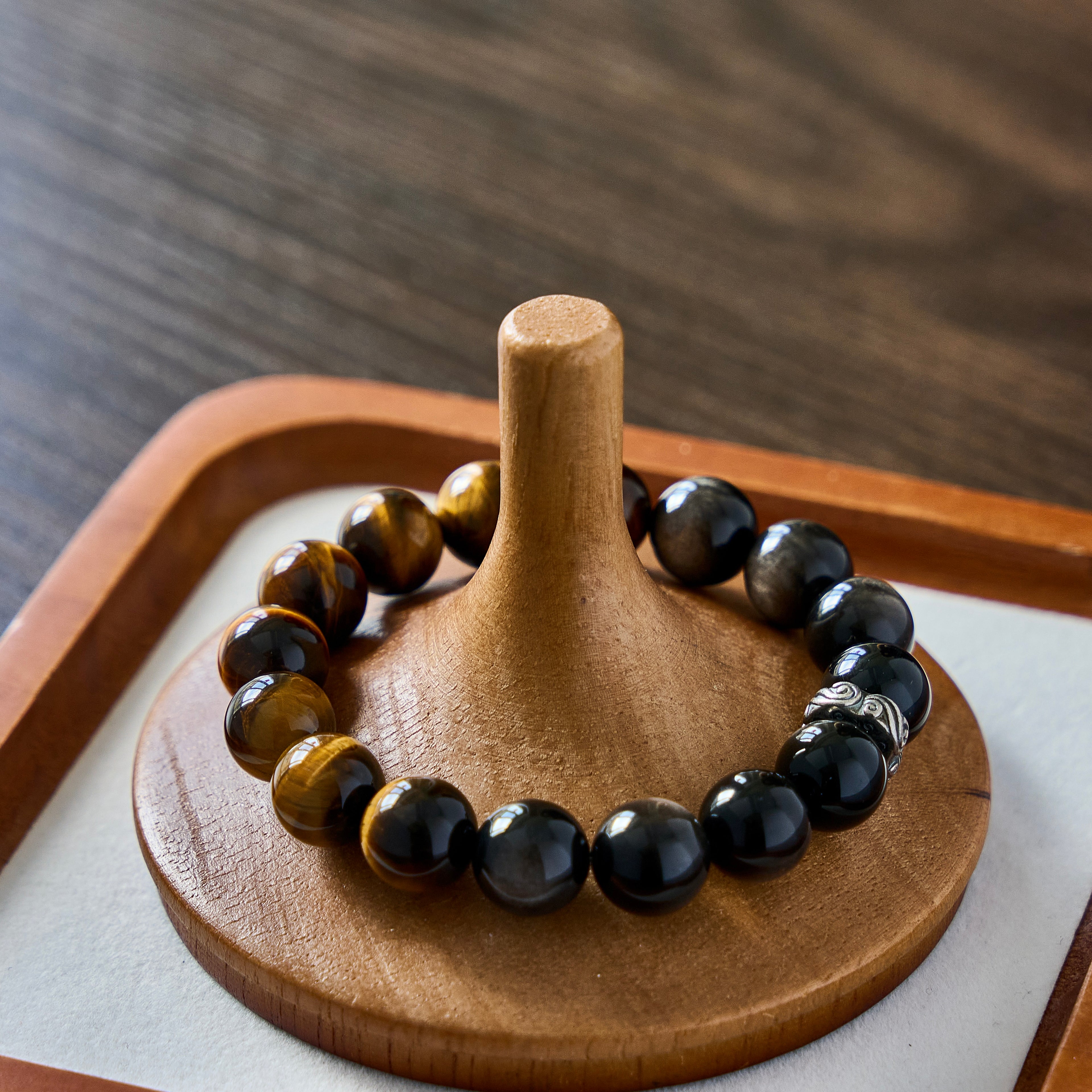 Gilded Shield – Tiger's Eye & Golden Obsidian Bracelet | Protection · Confidence · Grounding