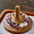 Pastel Aura – Amethyst, Strawberry Quartz & Lemon Quartz Bracelet | Joy · Love · Intuition