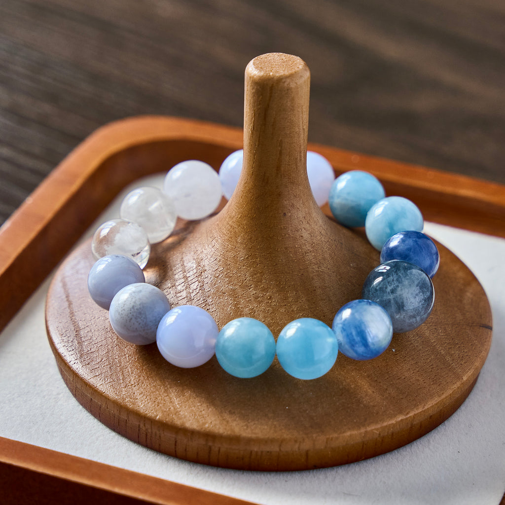 Sky Tide – Aquamarine & Blue Lace Agate Bracelet | Calm · Flow · Clear Expression