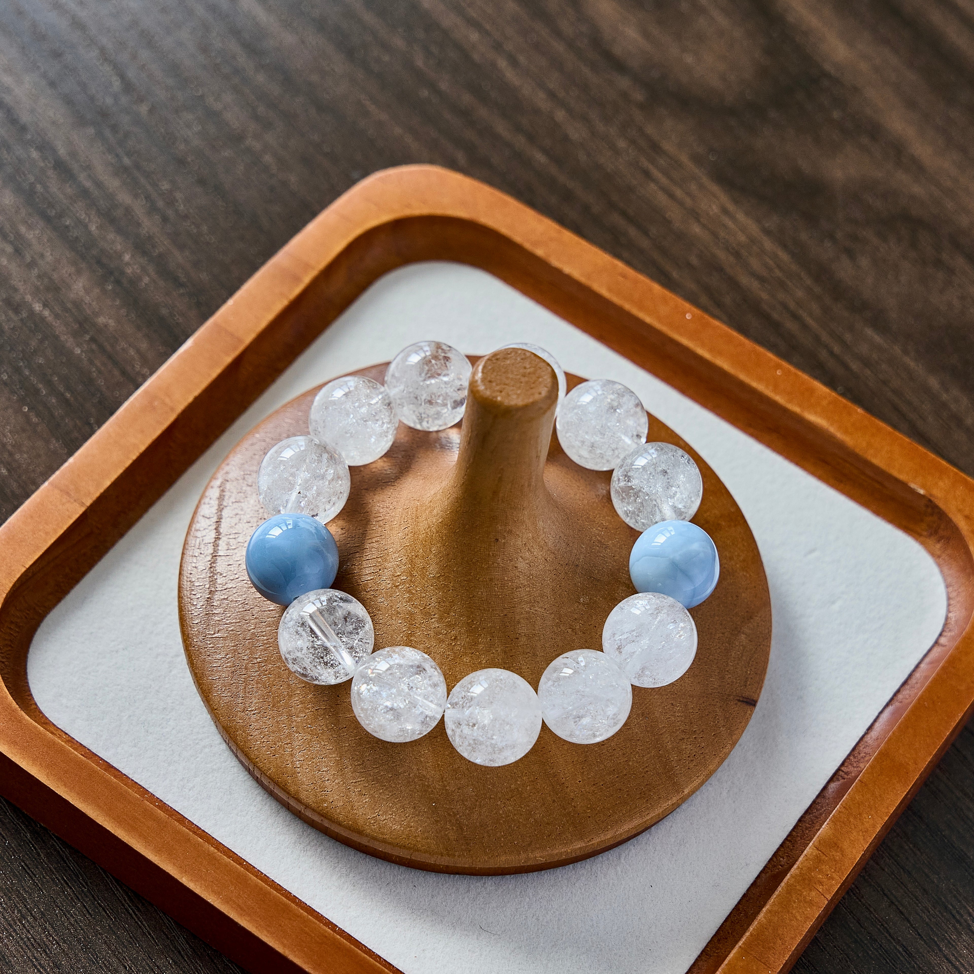 Clear Sky – Clear Quartz Bracelet with Aquamarine Accents | Clarity · Cleansing · Communication