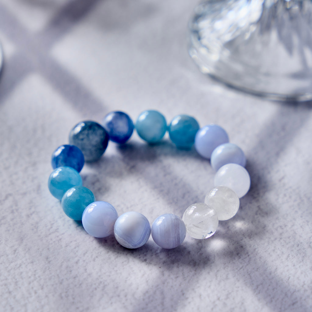 Sky Tide – Aquamarine & Blue Lace Agate Bracelet | Calm · Flow · Clear Expression