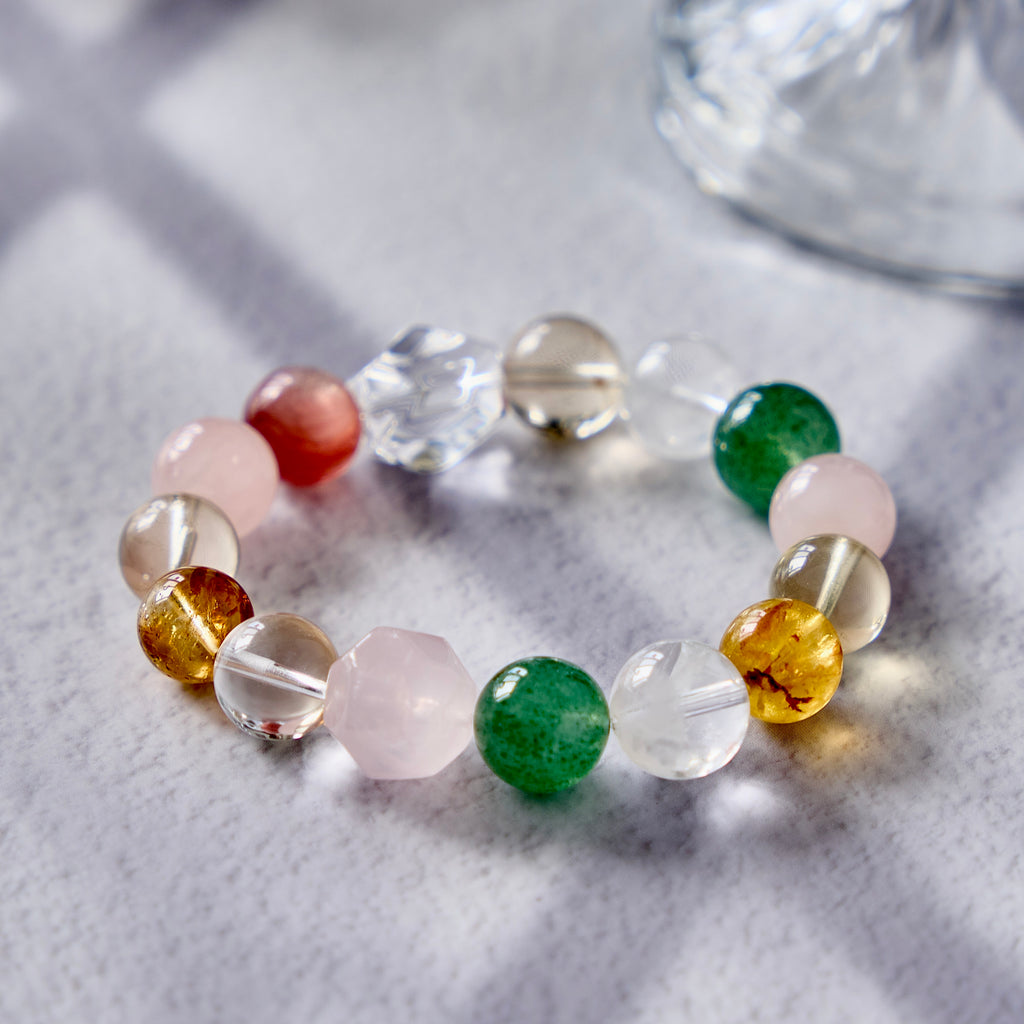 Genesis Bloom – Citrine, Rose Quartz & Peach Moonstone Bracelet | Abundance · Joy · Heart Renewal