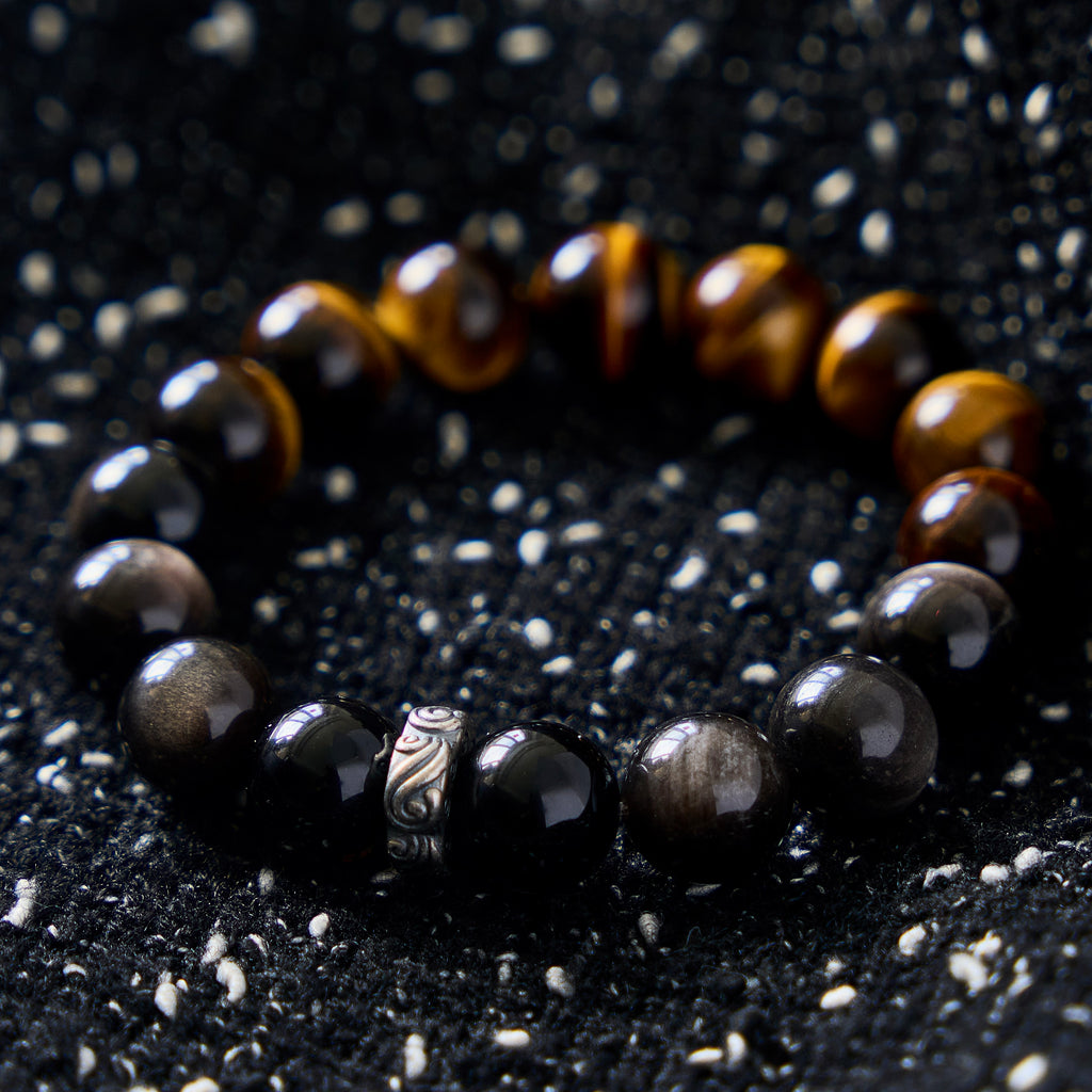 Gilded Shield – Tiger's Eye & Golden Obsidian Bracelet | Protection · Confidence · Grounding