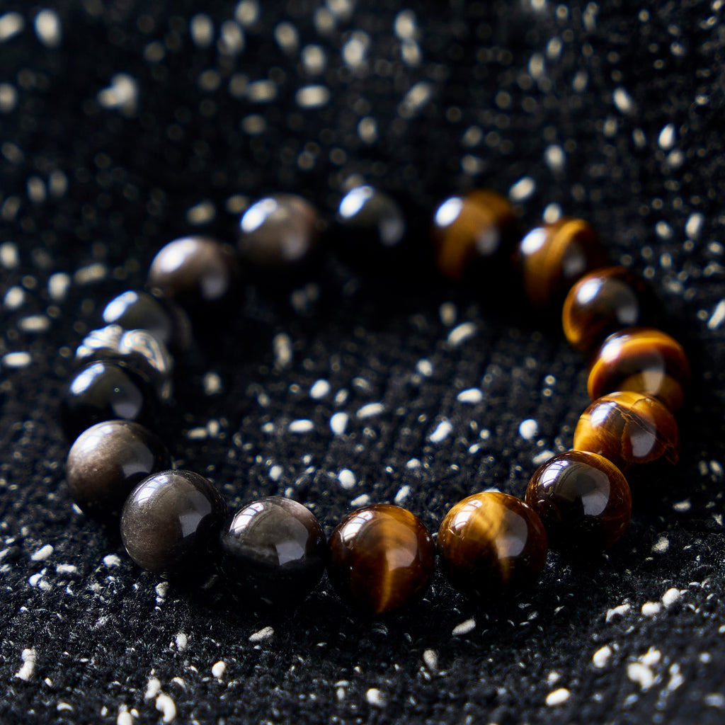 Gilded Shield – Tiger's Eye & Golden Obsidian Bracelet | Protection · Confidence · Grounding