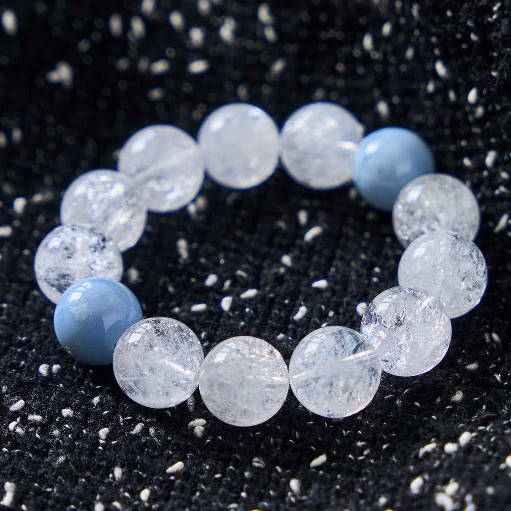 Clear Sky – Clear Quartz Bracelet with Aquamarine Accents | Clarity · Cleansing · Communication
