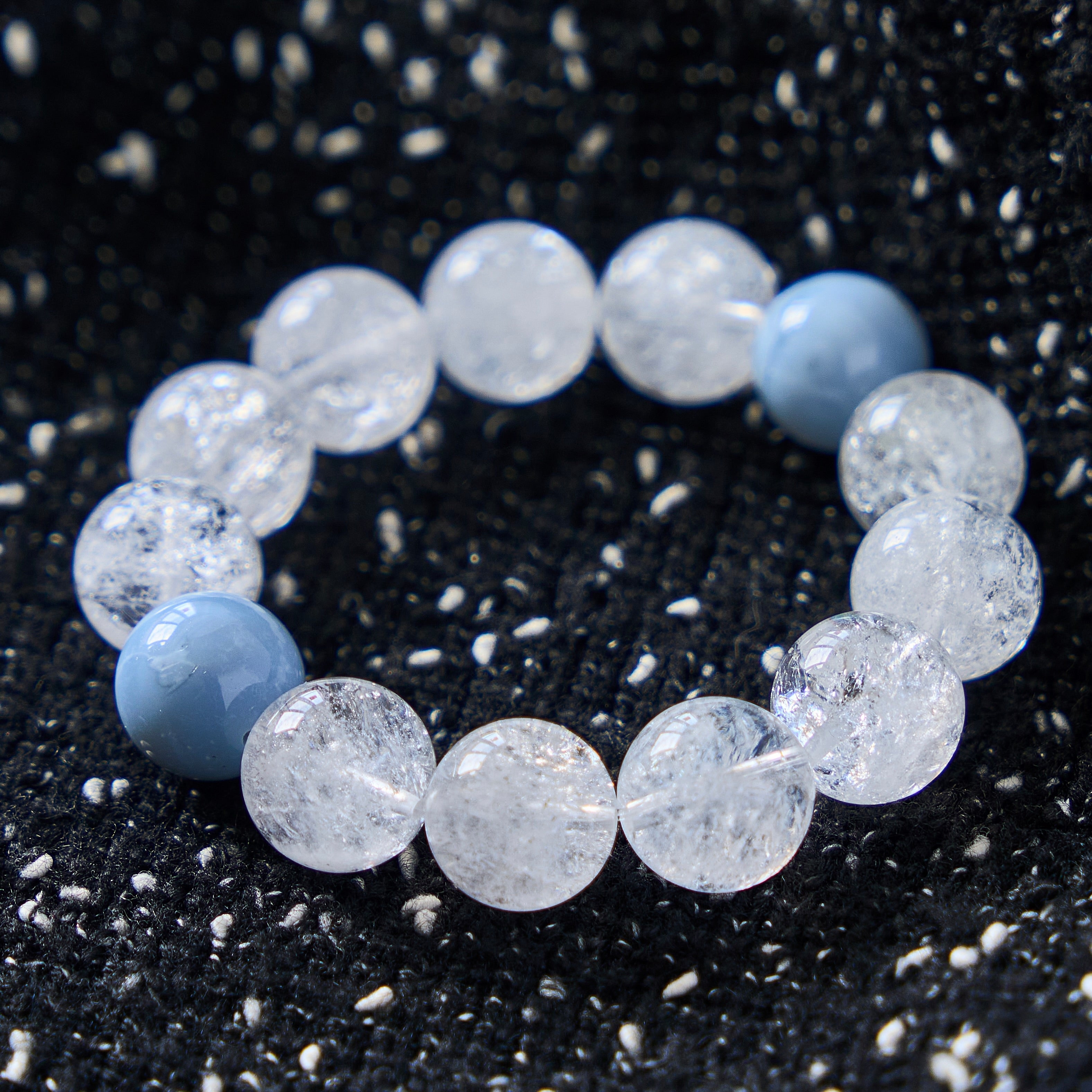 Clear Sky – Clear Quartz Bracelet with Aquamarine Accents | Clarity · Cleansing · Communication