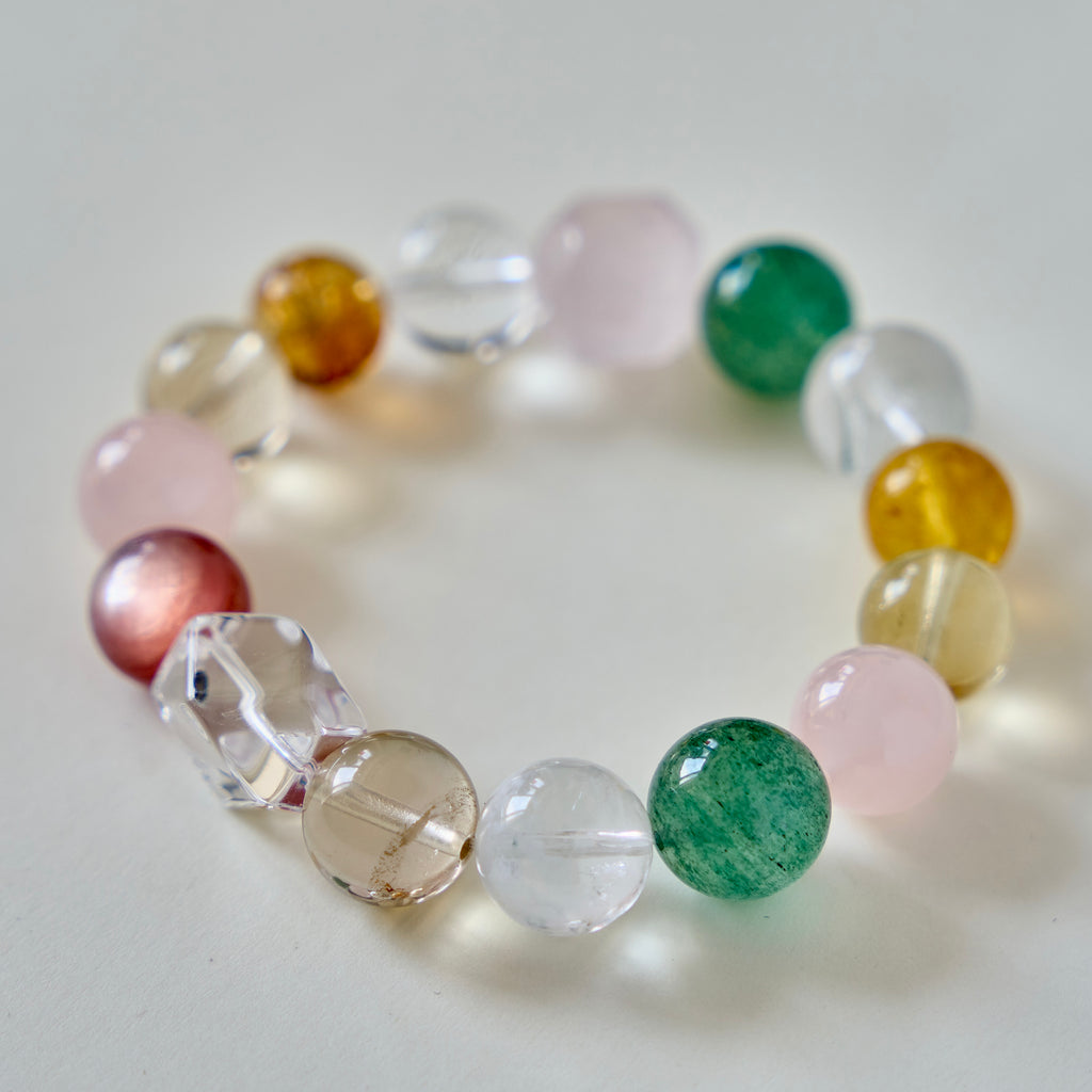 Genesis Bloom – Citrine, Rose Quartz & Peach Moonstone Bracelet | Abundance · Joy · Heart Renewal