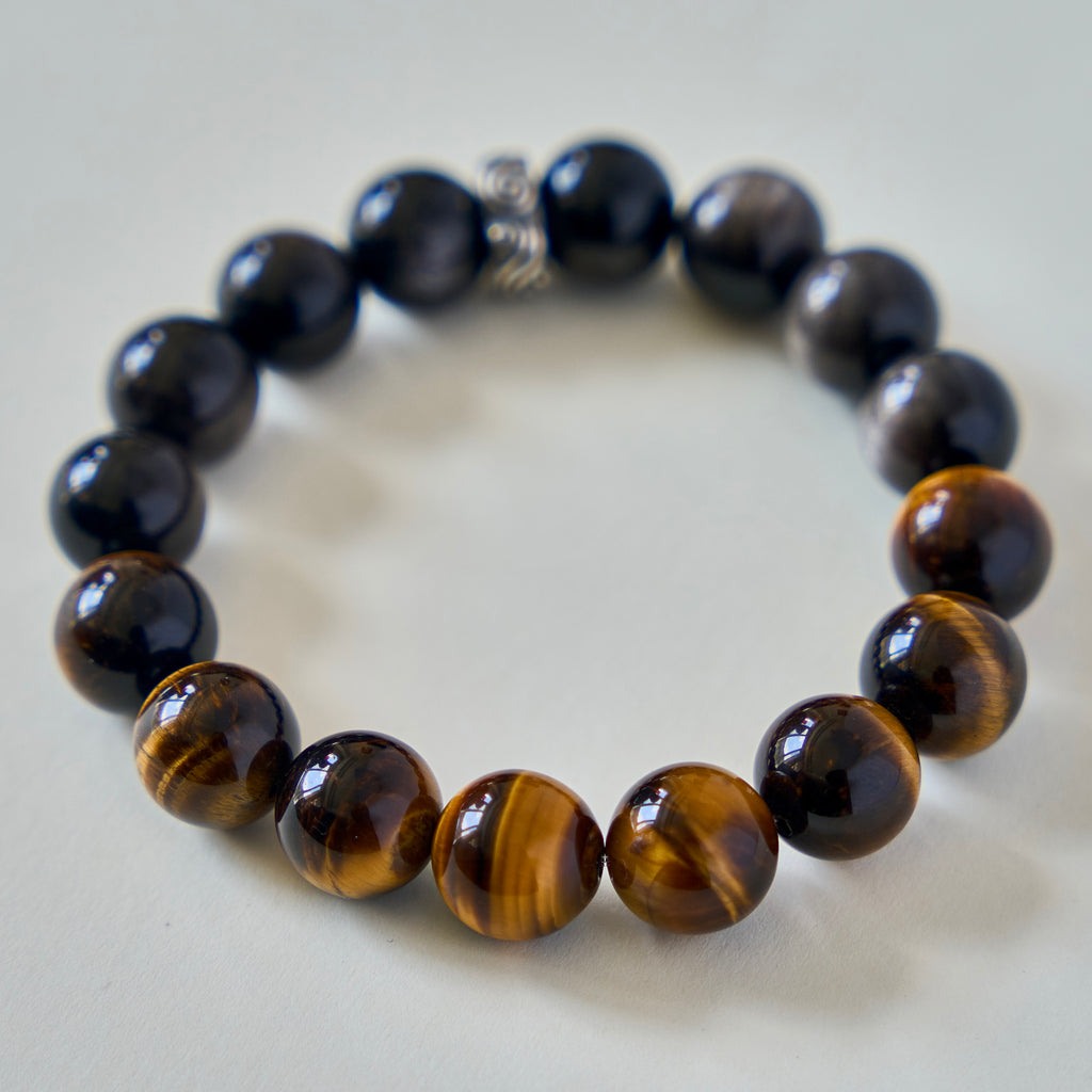Gilded Shield – Tiger's Eye & Golden Obsidian Bracelet | Protection · Confidence · Grounding