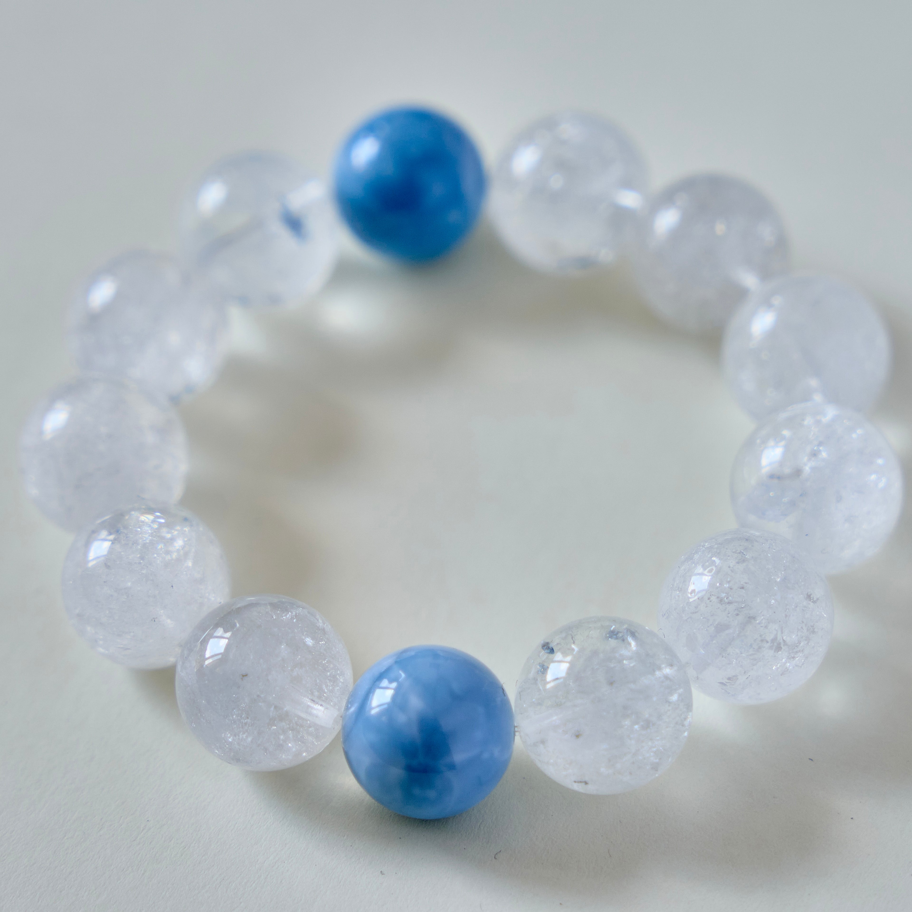 Clear Sky – Clear Quartz Bracelet with Aquamarine Accents | Clarity · Cleansing · Communication