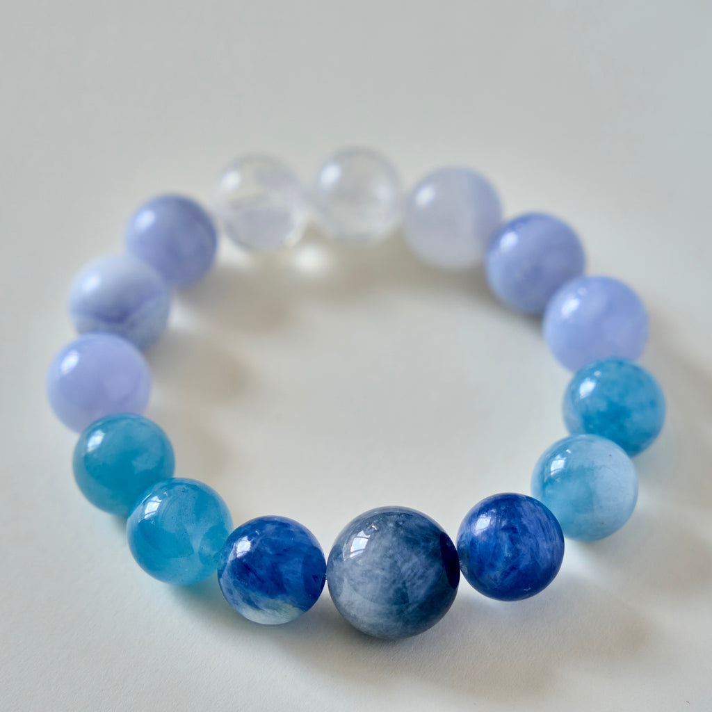 Sky Tide – Aquamarine & Blue Lace Agate Bracelet | Calm · Flow · Clear Expression