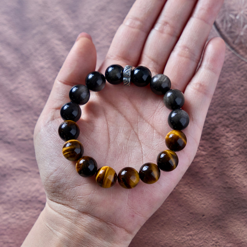 Gilded Shield – Tiger's Eye & Golden Obsidian Bracelet | Protection · Confidence · Grounding