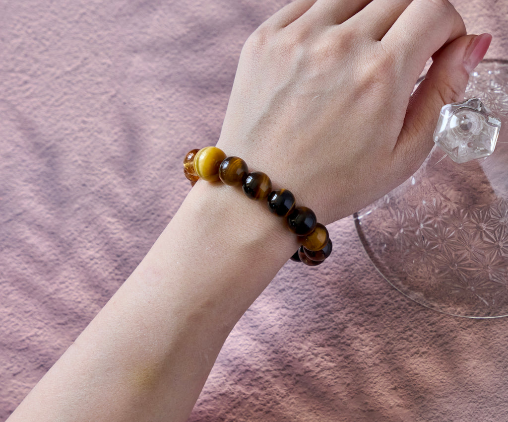 Golden Hearth – Tiger's Eye, Citrine & Smoky Quartz Bracelet | Confidence · Grounding · Warmth