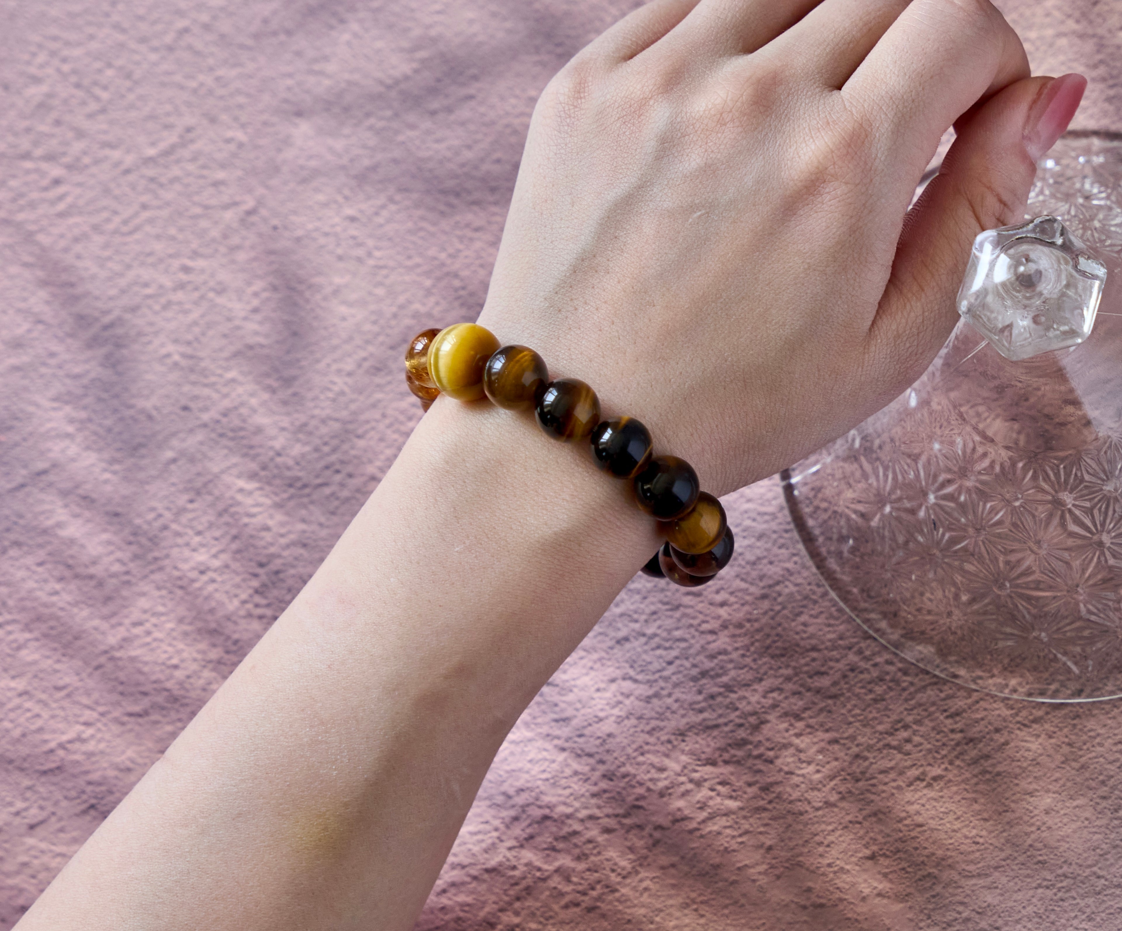 Golden Hearth – Tiger's Eye, Citrine & Smoky Quartz Bracelet | Confidence · Grounding · Warmth