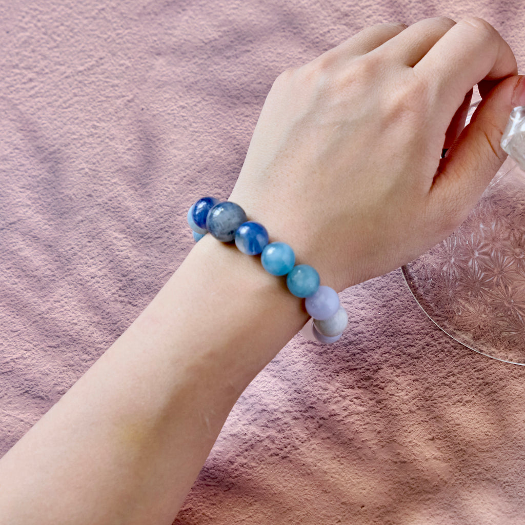 Sky Tide – Aquamarine & Blue Lace Agate Bracelet | Calm · Flow · Clear Expression