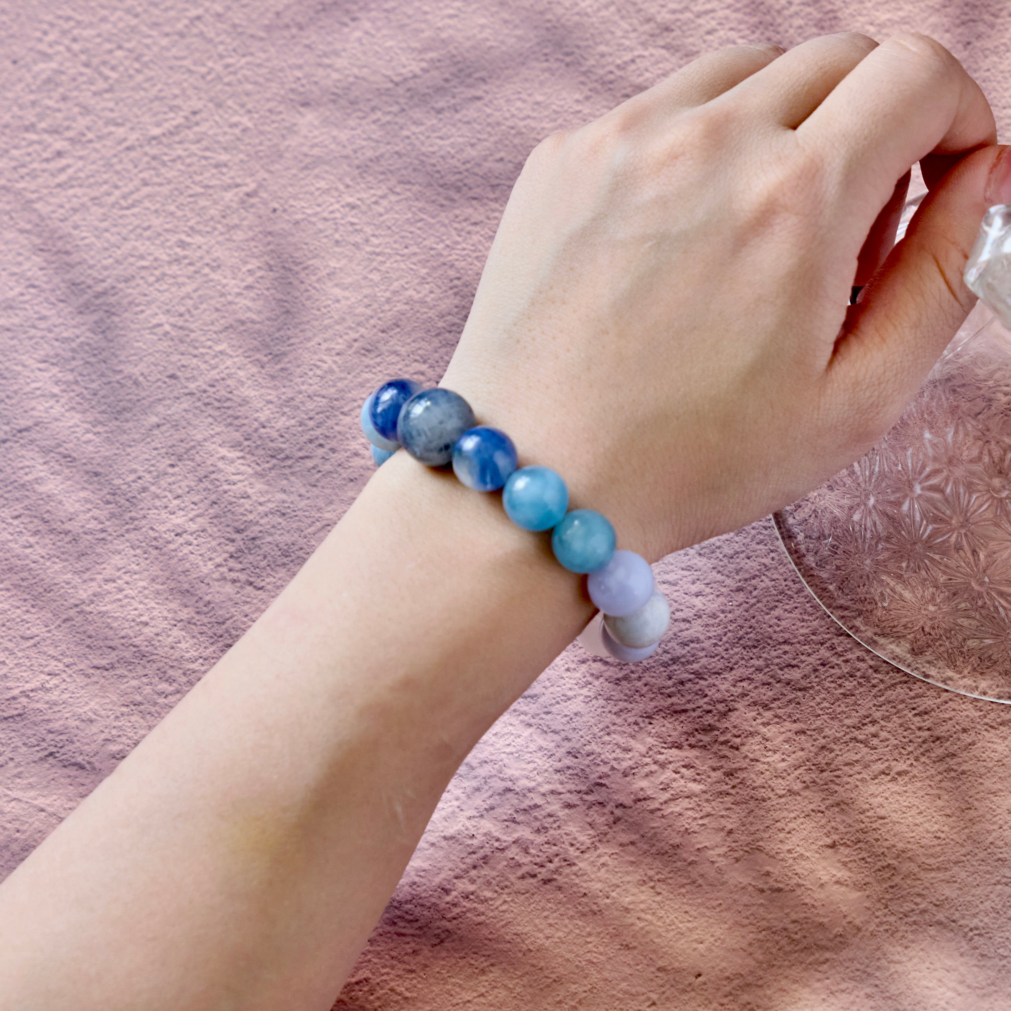 Sky Tide – Aquamarine & Blue Lace Agate Bracelet | Calm · Flow · Clear Expression